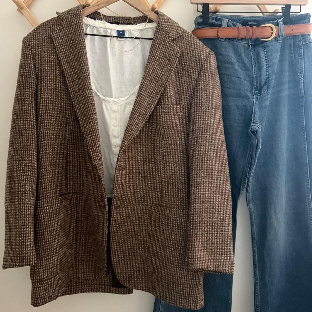 Vintage 100% pure wool hunt valley elbow patch men's blazer